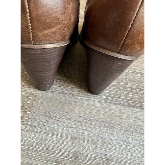 Cole Haan Womens Balthasar Wedge Ankle Boots Chestnut Leather Size 9 Rustic Boho - Picture 5 of 10